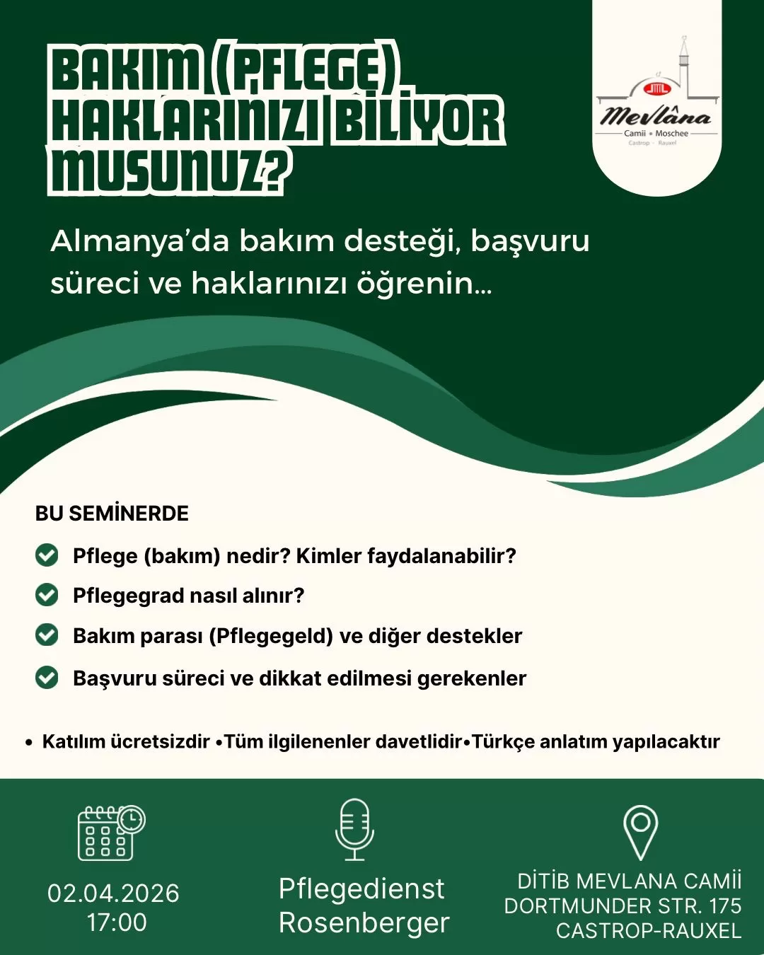 BAKIM (PFLEGE) HAKLARI BİLGİLENDİRME SEMİNERİ